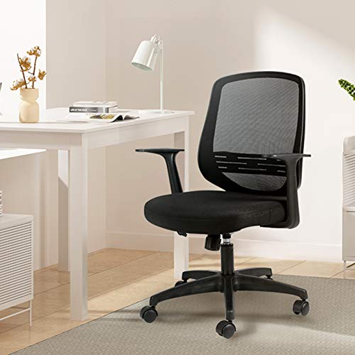 Hbada Home Desk Chair Mesh Office Chair with Arms and Adjustable Height, Black