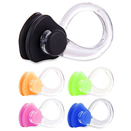 Linwnil [10Pcs/Pack] Waterproof Silica Gel Swimming Nose Clip - Comfortable Soft Latex Plugs for Kids and Adults Multi-Color [Random Color] (10Pcs/Pack)