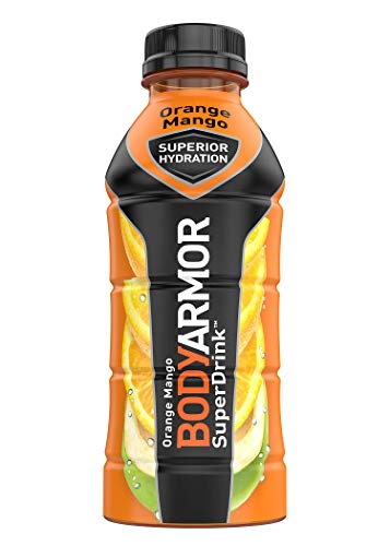 BODYARMOR Sports Drink Sports Beverage, Orange Mango, Natural Flavors With Vitamins, Potassium-Packed Electrolytes, No Preservatives, Perfect For Athletes, 16 Fl Oz (Pack of 12)