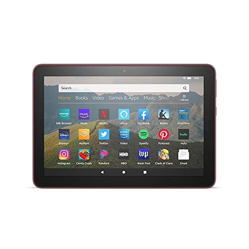 All-new Fire HD 8 tablet, 8' HD display, 32 GB, designed for portable entertainment, Plum