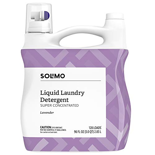 Amazon Brand - Solimo Concentrated Liquid Laundry Detergent, Lavender, 128 loads, 96 Fl Oz