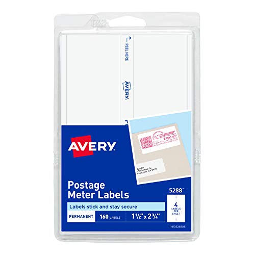 AVERY Postage Meter Labels 1-1/2 x 2-3/4, Pack of 160 (5288), White