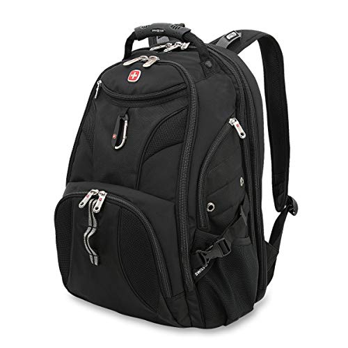 SWISSGEAR 1900 ScanSmart Laptop Backpack | Fits Most 17 Inch Laptops and Tablets | TSA Friendly Backpack | Ideal for Work, Travel, School, College, and Commuting- Black