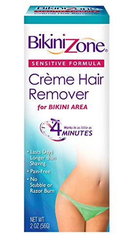 Bikini Zone Bikini Creme Hair Remover, Green Tea Fortified, Packaging May Vary, 2-Ounces (Pack of 3)