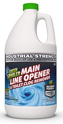 Green Gobbler Ultimate Main Drain Opener + Drain Cleaner + Hair Clog Remover - 64 oz (Main Lines, Sinks, Tubs, Toilets, Showers, Kitchen Sinks)