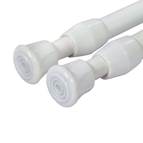 AIZESI 2PCS Spring Tension Curtain Rod, 28 to 48-Inch (White)