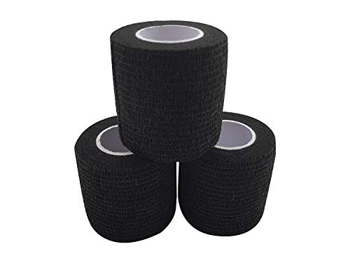 zechy Grip Tape - Hockey, Baseball, Lacrosse, Any Other Sports requiring a Solid Grip - 2 inch by 15 feet (Black)(3 Pack)