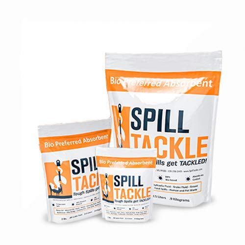 Spill Tackle Industrial Strength Absorbent - 20 Pound Bag - Spill Control and Bioremediation Agent - Lightweight, Environmentally Friendly, USDA BioPreferred, Hydrophobic