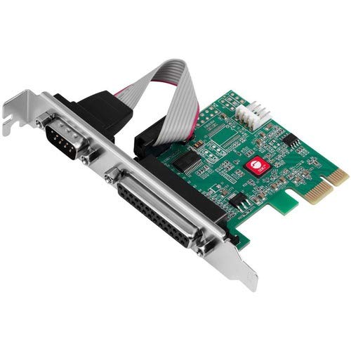 SIIG Single Serial Port/RS-232 and Single Parallel Port PCIe Card Compatible with 16C550 UART (JJ-E20311-S1)