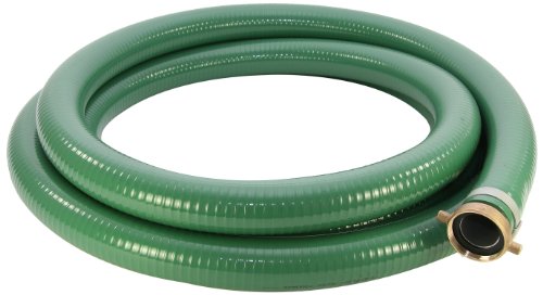 Abbott Rubber PVC Suction Hose Assembly, Green, 2' Male X Female NPSM, 65 psi Max Pressure, 20' Length, 2' ID