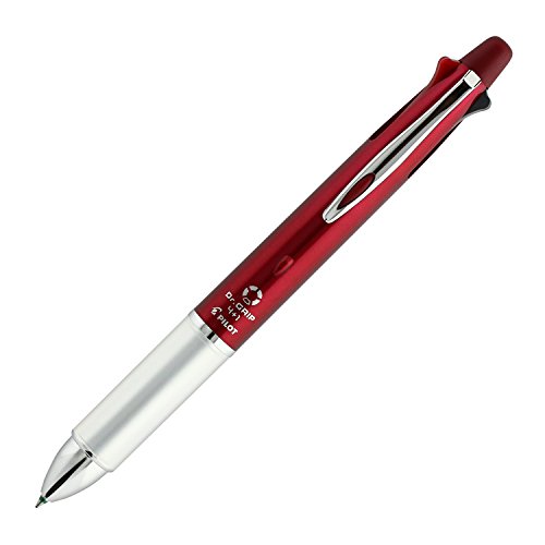 Pilot Dr. Grip 4+1, 4 Color 0.7 mm Ballpoint Multi Pen and 0.5 mm Pencil - Bordeaux Body