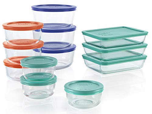 Pyrex Simply Store Meal Prep Glass Food Storage Containers (24-Piece Set, BPA Free Lids, Oven Safe)