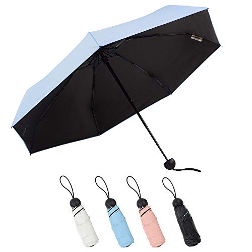 Lejorain Ultra Small Lightweight Travel Sun Umbrella - Small&Portable 95% Anti-UV Folding Umbrella for Kids Ladies