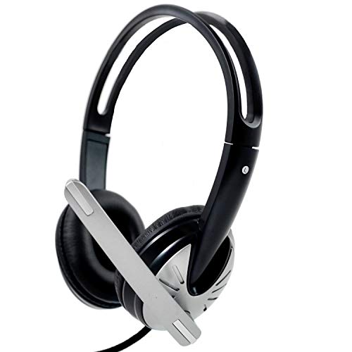 iMicro IMME282 USB Dual Headset with Adjustable Microphone Noise Cancelling and Volume Control, Wired Headphone for PC, Laptop and Computer