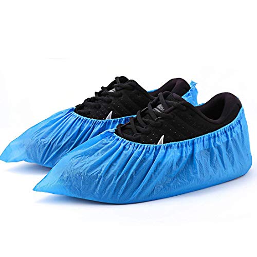 Shoe Covers Disposable -100 Pack（50 Pairs） Disposable Shoe & Boot Covers Waterproof Slip Resistant Shoe Booties (Large Size - up to US Men's 11 & US Women’s 12.5)