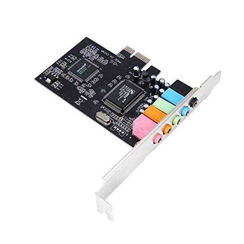 schicj133mm PCIe Sound Card, 5.1 Internal Sound Card for PC Windows xp/7/8/10, 3D Stereo, Audio Card with CMI8738 Chip,32/64 Bit Sound Card PCI Express Adapter Black