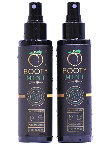 Booty Mint Combo Pack | Toilet Paper Spray | Create Your Own Booty Wipe | Toilet Tissue Mist | Natural Eco-Friendly Alternative to Flushable Wipes | PH Balanced | Funny Gifts | Stocking Stuffer