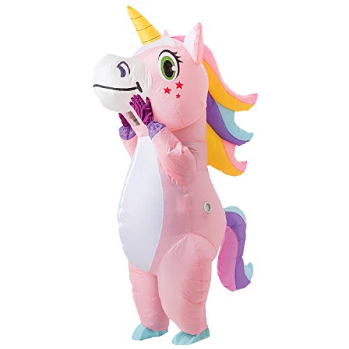 Spooktacular Creations Full Body Unicorn Inflatable Costume Adult (Pink)