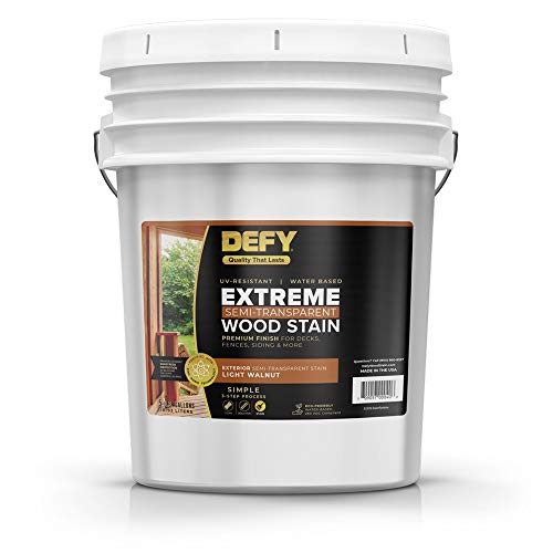 DEFY Extreme 5 Gallon Semi-Transparent Exterior Wood Stain, Light Walnut