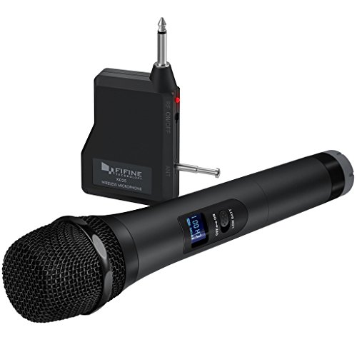 Wireless Microphone,Fifine Handheld Dynamic Microphone Wireless mic System for Karaoke Nights and House Parties to Have Fun Over The Mixer,PA System,Speakers-K025