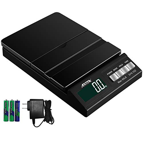 Acteck A-CE65 65LB Digital Shipping Postal Scale with AC Adapter, Black