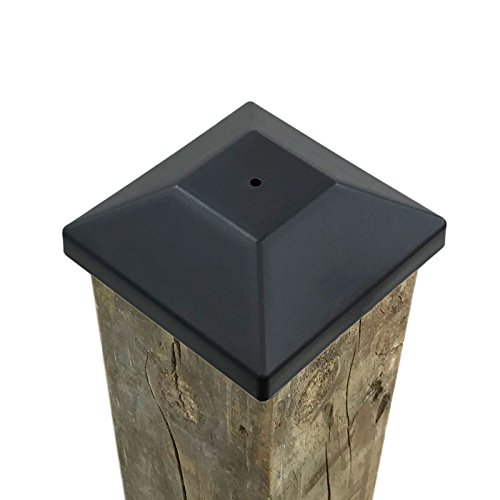 (54 Pack) 4x4 Wood Fence Post Caps (3 5/8') Black, Decking Caps for Pressure Treated Wood Fence, Made in USA