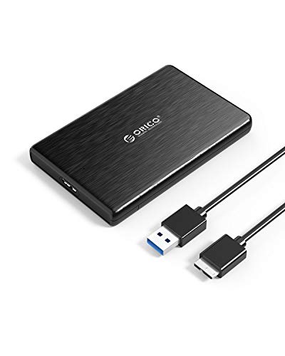 ORICO USB3.0 to SATA III 2.5' External Hard Drive Enclosure for 7mm and 9.5mm 2.5 Inch SATA HDD/SSD Tool Free [UASP Supported] Black(2189U3)