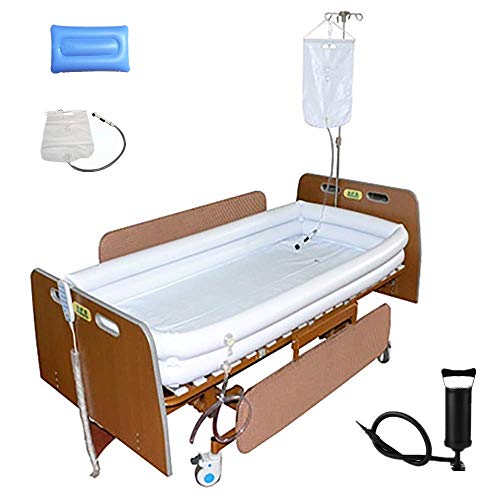 Inflatable Shower Bathtub Kit, Medical Adult Bathtub Shower System, Bath in Bed Assistive Aid for Disabled, Elderly, Bedridden or Injured Patient, PVC