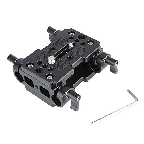 NICEYRIG Shoulder Support Camera Baseplate with 15mm Rod Clamp Railblock for Rod Support/DSLR Rig Cage