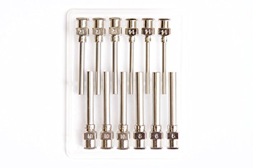 12 Pack - Dispensing Needle 1' - All Metal, Stainless Steel Blunt Tip Luer Lock 8, 10, 12, 14 Gauge (All Sizes)