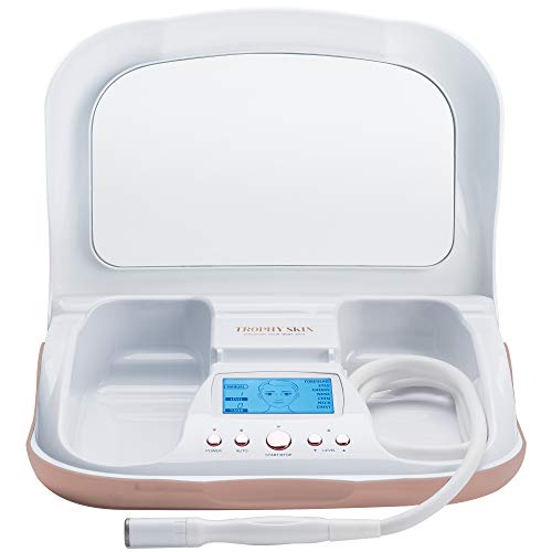 Trophy Skin MicrodermMD at Home Microdermabrasion Machine to Exfoliate and Rejuvenate Skin, Reduce Wrinkles, and Provide Anti-Aging Effects on Face and Body - Diamond Tips and Sensitive Mode