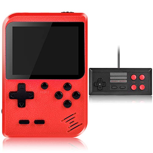 Handheld Game Console, Kiztoys Retro Game Console with 400 Classic Handheld Games, Supporting 2 Players & TV Connection, 800 mAh Rechargeable Battery