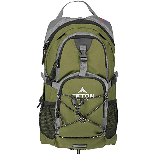 TETON Sports Oasis 1100 Hydration Pack; Free 2-Liter Hydration Bladder; For Backpacking, Hiking, Running, Cycling, and Climbing; Green, 18.5-Inch x 10-Inch x 7-Inch (1001)