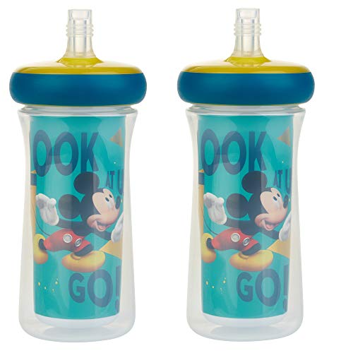 The First Years Insulated Straw Cup, Disney Mickey Mouse, 9 Ounce (Pack of 2)