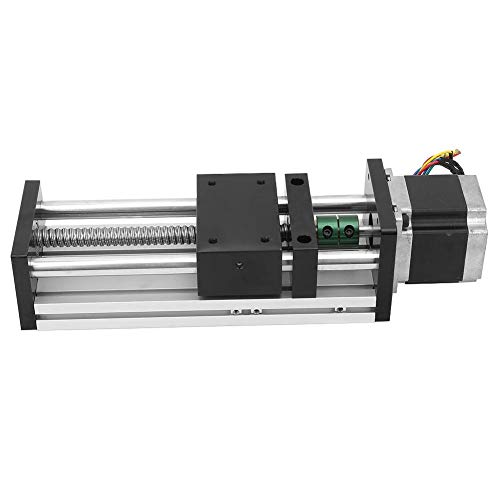 Linear Slide Long Stage Actuator Sliding Table Aluminum Alloy Double Shaft(Effective Stroke 200mm 1204 Screw)