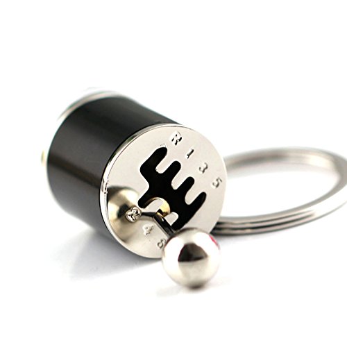 maycom Creative Auto Part Model Six-Speed Manual Transmission Shift Lever Keychain Keyring Key Chain Ring Keyrings Keyfob (Black)