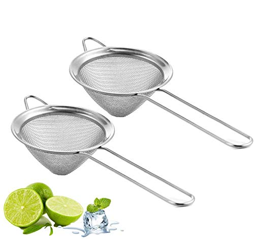 Fine Mesh Strainer For Bar -Stainless Steel Conical Strainer For Cocktail Drink Bar Strainers Bartender Bar Tool, 3.5' Inch (2 pcs)