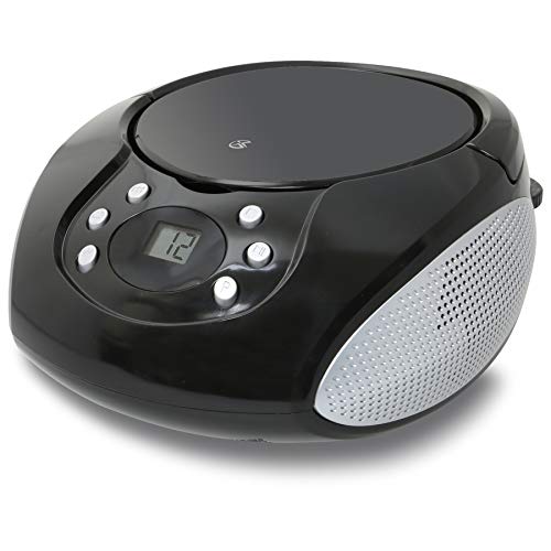 GPX, Inc. Portable Top-Loading CD Boombox with AM/FM Radio and 3.5mm Line In for MP3 Device - Black