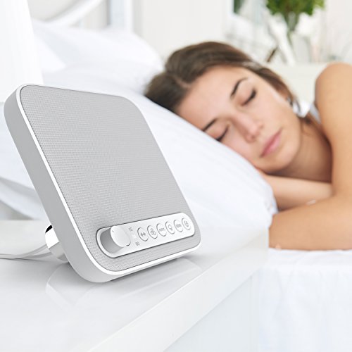 Pure Enrichment Wave Sleep Therapy Sound Machine (White) - Patented Design with Improved Audio - 6 Premium Sounds - White Noise, Fan, Ocean, Rain, Stream and Summer Night - Plus Timer and USB Charger