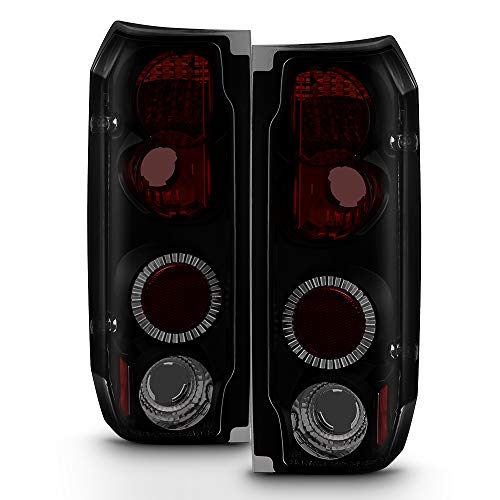 ACANII - For 1987-1996 Ford F150 F250 F350 Bronco Black Smoked Rear Tail Lights Brake Lamps Pair Driver & Passenger Side