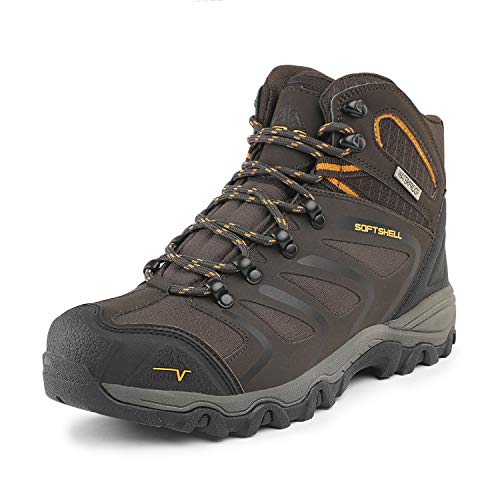 NORTIV 8 Men's 160448 Brown Black Tan Ankle High Waterproof Hiking Boots Outdoor Lightweight Shoes Backpacking Trekking Trails Size 9.5 M US