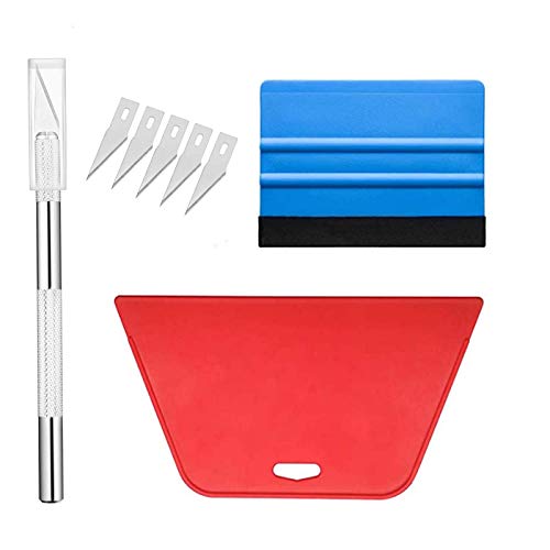 Wallpaper Hand Tools Kit Red and Blue Scraper for Wall Paper Smoothing and Remove Bubbles Suitable for Application of Window Film Wall Sticker Vinyl Film
