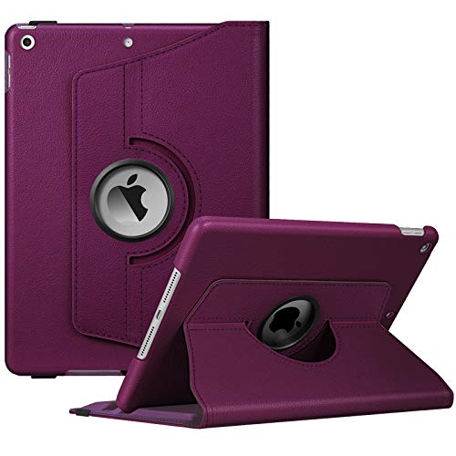 Fintie Rotating Case for New iPad 8th Generation (2020) / 7th Generation (2019) 10.2 Inch - [Built-in Pencil Holder] 360 Degree Rotating Smart Protective Stand Cover with Auto Sleep/Wake, Purple