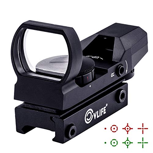 CVLIFE 1X22X33 Red Green Dot Gun Sight Riflescope Reflex Sight for 20mm Rail