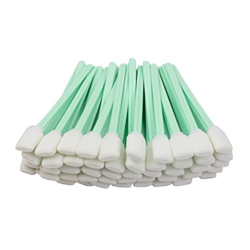 LOVEDAY 100pc 5.1' Square Rectangle Foam Cleaning Swab Sticks for Solvent Format Inkjet Printer Roland Optical Equipment