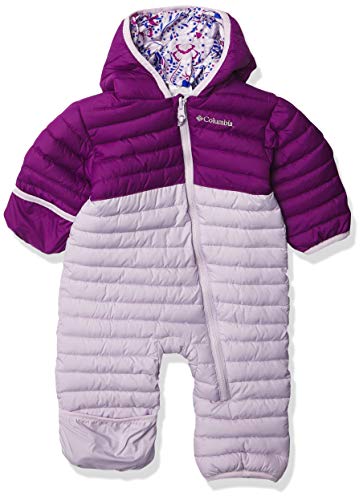 Columbia Baby Girls Powder Lite Reversible Bunting, Pale Lilac/Plum, 6/12