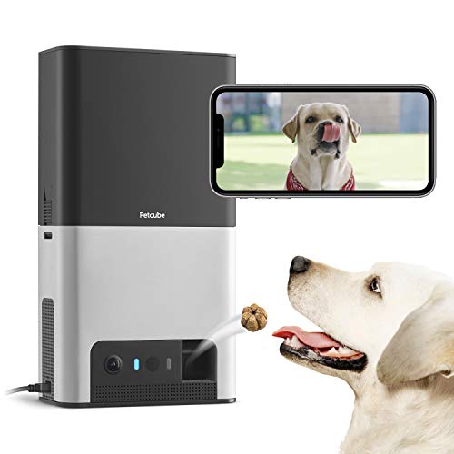 [New 2020] Petcube Bites 2 Wi-Fi Pet Camera with Treat Dispenser & Alexa Built-in, for Dogs and Cats. 1080p HD Video, 160° Full-Room View, 2-Way Audio, Sound/Motion Alerts, Night Vision, Pet Monitor