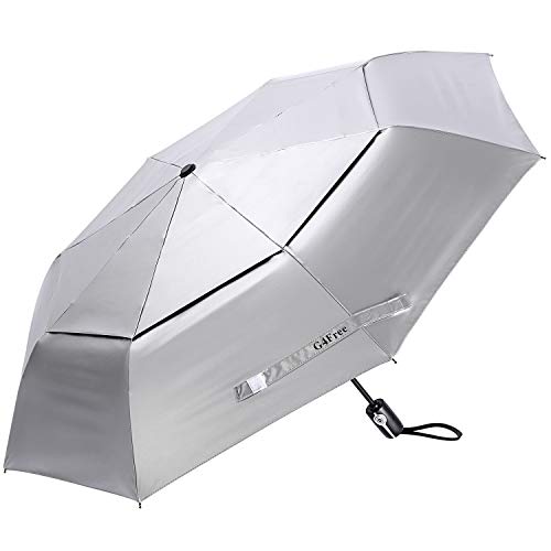 G4Free UPF 50+ UV Protection Travel Umbrella 46 Inch Windproof Silver Coating Sun Blocking Umbrella (46 Inch)