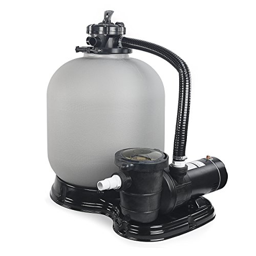 XtremepowerUS 4500GPH 19' Sand Filter with 1.5HP Above Ground Swimming Pool Pump Media System, 19-inch Set 5-Way Valve