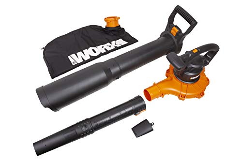 WORX WG518 12 Amp 2-Speed Leaf Blower, Mulcher & Vacuum, 10' x 11' x 40', Orange and Black